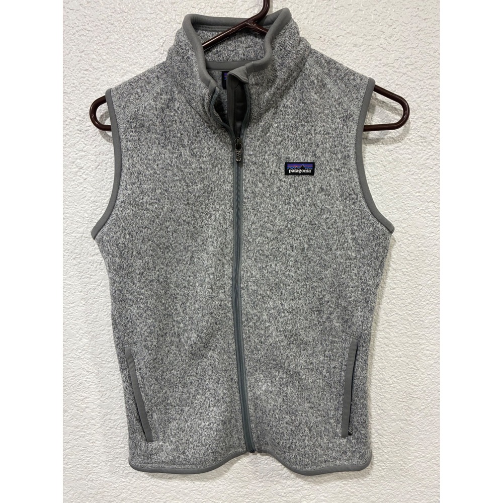 Patagonia Better Sweater Vest Womens Small Gray Full Zip Fleece Lined 25226